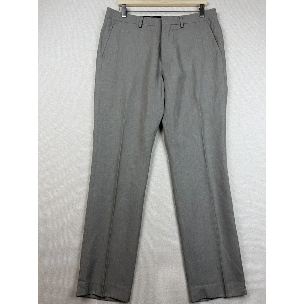Bonobos Marzotto Wool Linen Blend Athletic Fit Trousers Pants 34x30 Beige Preppy